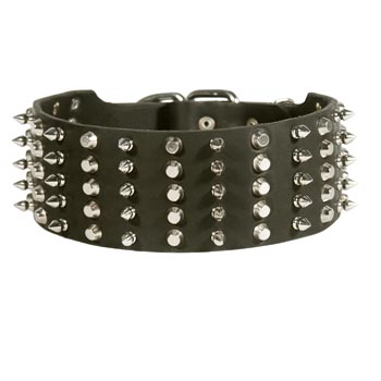American Bulldog Spiked Studded  Leather Collar
