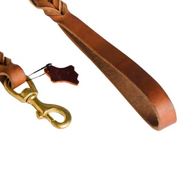 American Bulldog Leather Leash for Canine Service