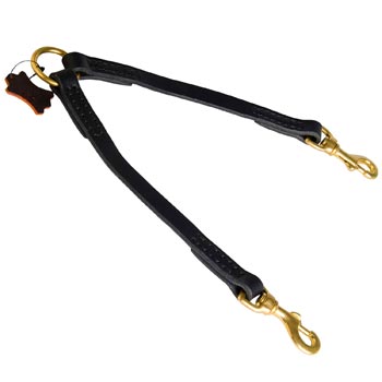 American Bulldog Coupler Leather for 2 Dogs Comfy Walking