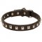 American Bulldog Leather Collar Caterpillar Design