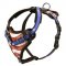 American Flag Painted Leather American Bulldog Harness for Agitation Training