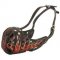 Burning Fire Hand Painted Leather American Bulldog Muzzle for Attack Training