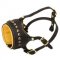 Open Nose Studded Leather American Bulldog Muzzle With Nappa Padding