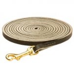 Long Leather American Bulldog Leash for Tracking, Training and Walking