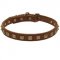 Handcrafted 1 Row Square Studded Leather American Bulldog Collar