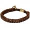 American Bulldog Choke Leather Collar Braided