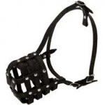 Walking and Training Leather Cage American Bulldog Muzzle