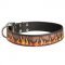 Handpainted Leather American Bulldog Collar with Red Flames