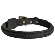 American Bulldog Braided Leather Collar 1 Inch