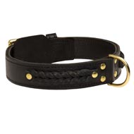 Incredible Design American Bulldog Braided Leather Collar