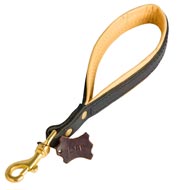 Short Leather American Bulldog Leash with or without Support Material