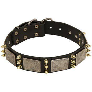 Vintage Leather Collar for American Bulldog