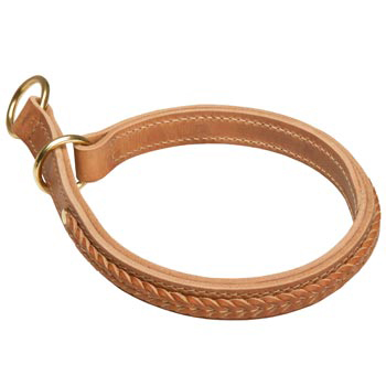 American Bulldog Obedience Training Choke Braided  Leather Collar