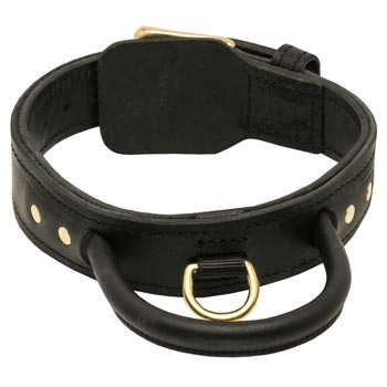 Leather Dog Collar with Handle for American Bulldog