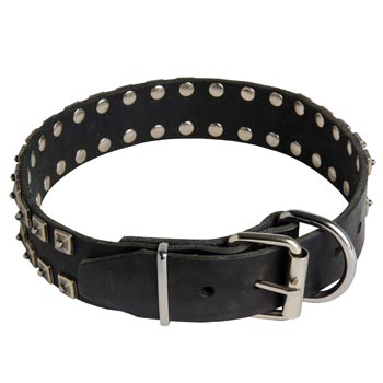 New Buckle Leather American Bulldog Collar Studded New Adjustable