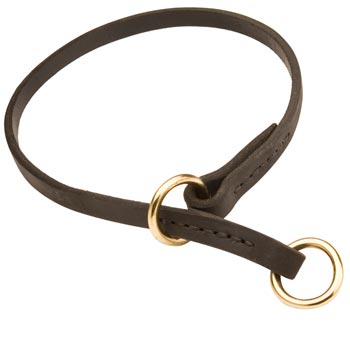 American Bulldog Obedience Training Choke  Leather Dog Collar