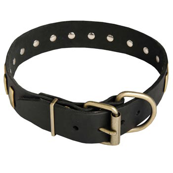 Unique Design Leather Dog Collar with Adjustable Buckle for   American Bulldog