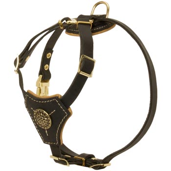 Walking Training Leather Puppy Harness for American Bulldog