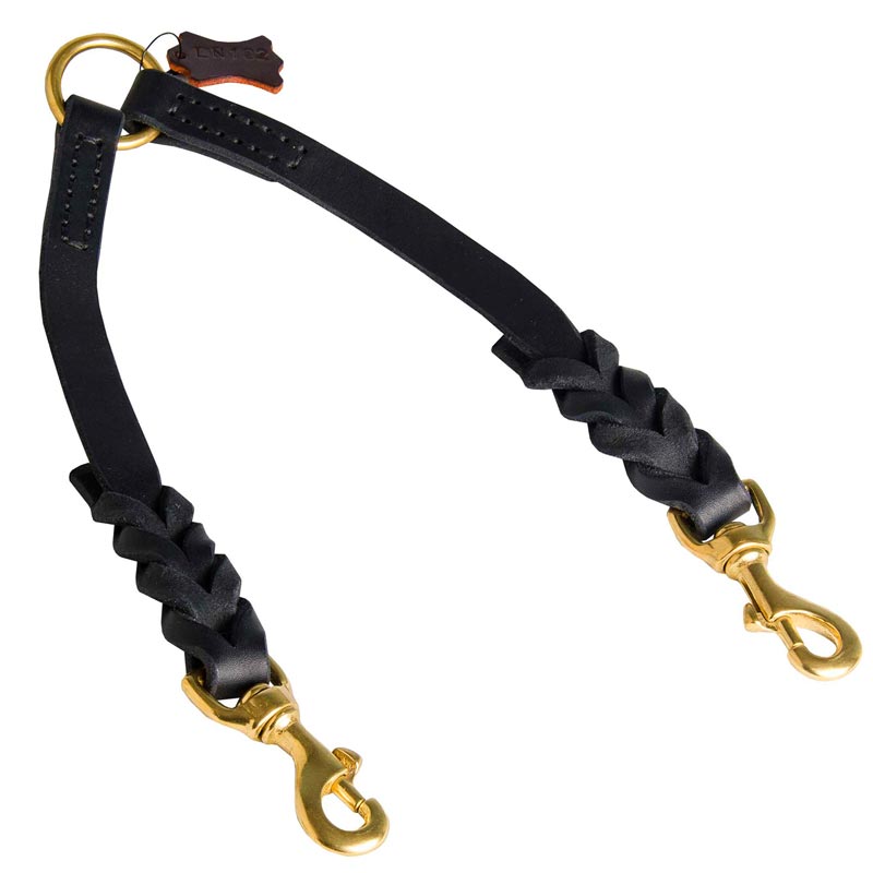 American Bulldog Leather Coupler Braided - Click Image to Close