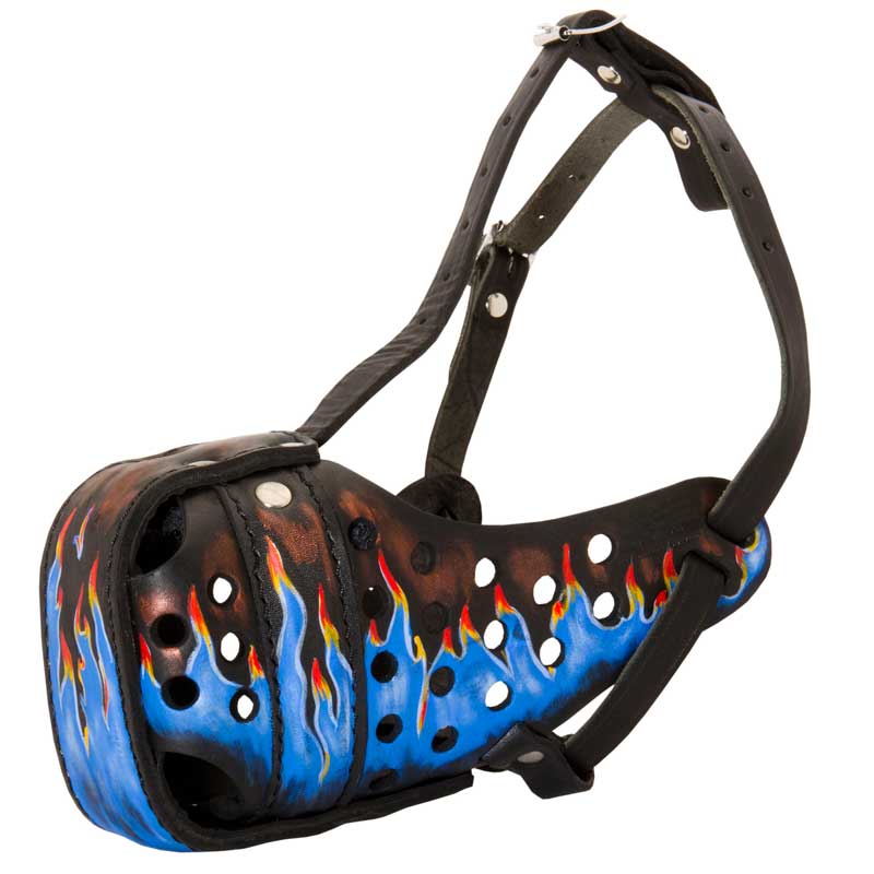 Ergonomic Design Leather American Bulldog Muzzle for Agitation Training