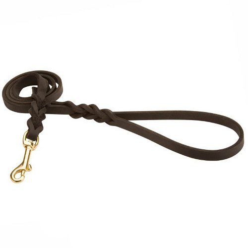 Handcrafted leather dog leash width 1/2 inch with solid brass - Click Image to Close