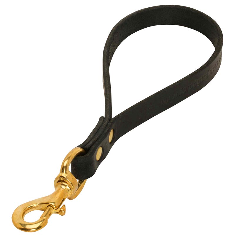 Short Leather American Bulldog Leash with or without Support Material