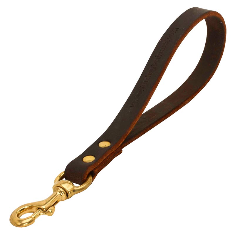 Short Leather American Bulldog Leash with or without Support Material