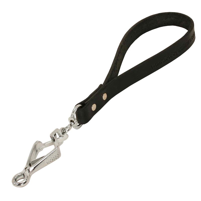 Short Leather American Bulldog Leash with or without Support Material
