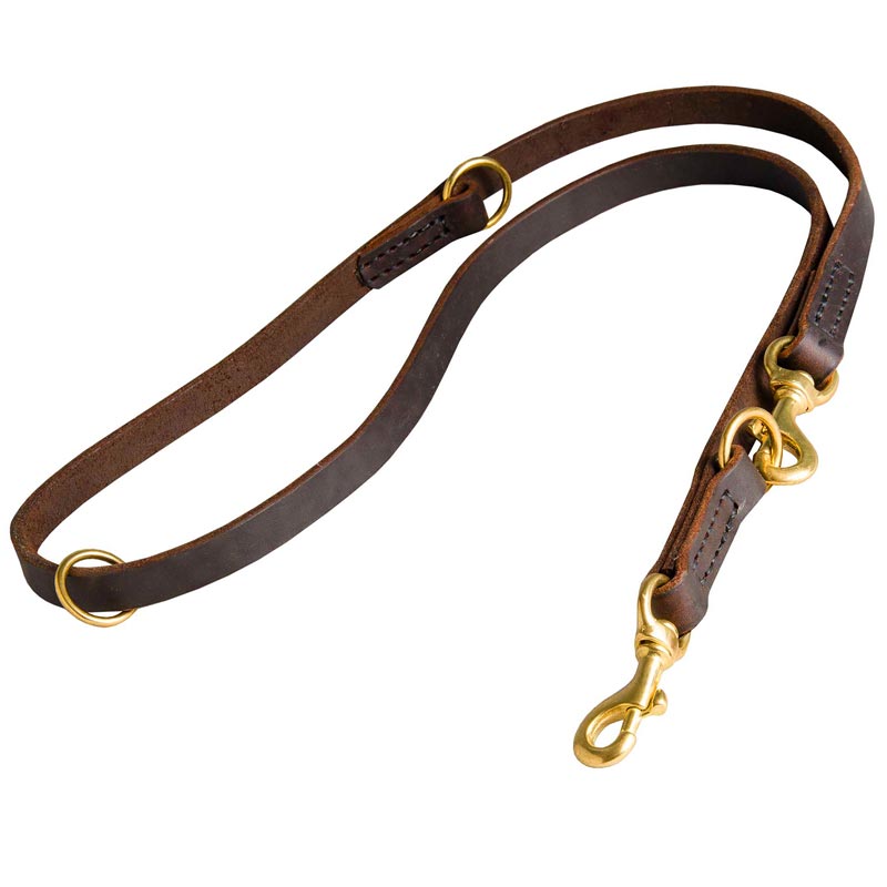 Multifunctional Leather American Bulldog Leash