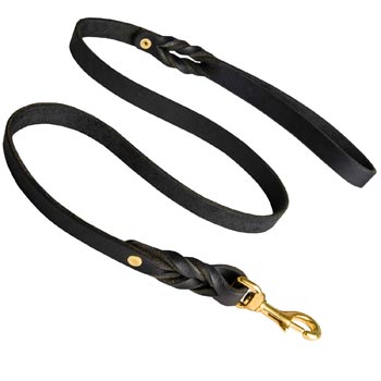 Dog Leather Leash for American Bulldog Training and Walking