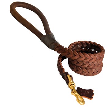 Multipurpose Leather Braided American Bulldog Leash