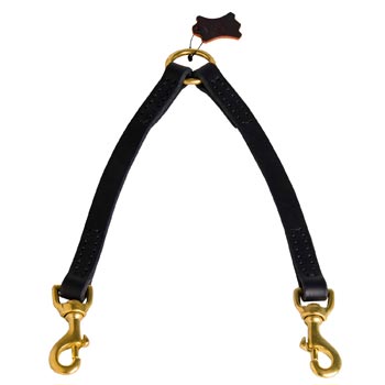 Leather Coupler for 2 American Bulldog Dogs Control