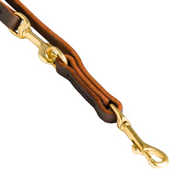 Leather American Bulldog Leash with Rustproof Hardware