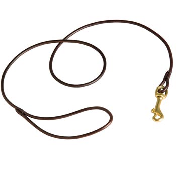Round Leather American Bulldog Leash for Dog Show