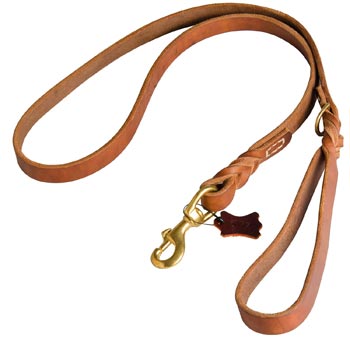 Canine Leather Leash for American Bulldog