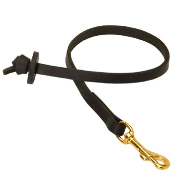 Leather Short Leash for American Bulldog