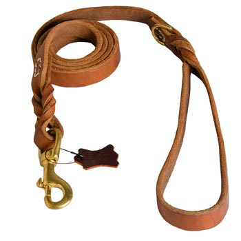 Leather Leash for American Bulldog Successful Schutzhund Training