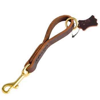 Pull Tab Leather Dog Leash for American Bulldog