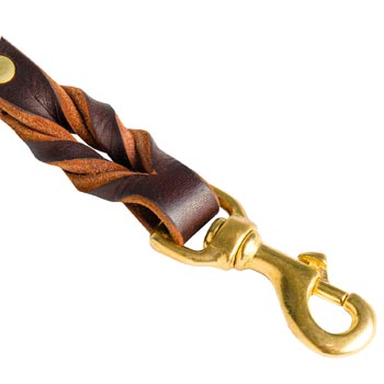 American Bulldog Short Leather Pull Tab with Rust-proof Snap Hook