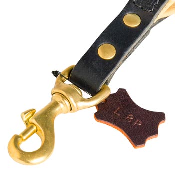 Short Control Dog Leash Fully Leather with Snap Hook for American Bulldog