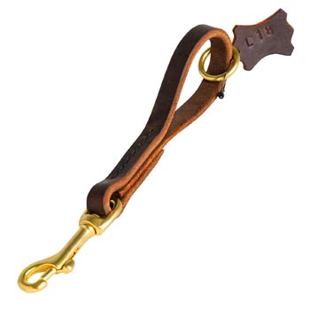 Leather Dog Leash Short Hand Crafted for American Bulldog