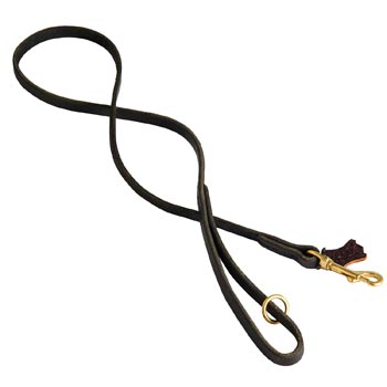 Leather Dog Leash Stitched with Smooth Surface for  American Bulldog