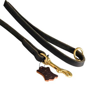 Handmade Leather Dog Leash with Floating O-Ring on The  Handle for American Bulldog