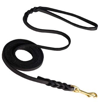 Training Leather American Bulldog Leash with Amazing Braids
