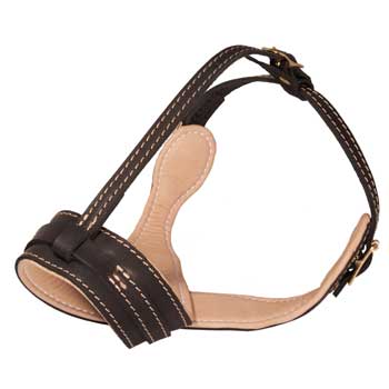 Leather American Bulldog Muzzle Padded with Nappa Leather
