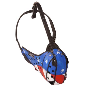 Leather American Bulldog Muzzle with Felt Padding